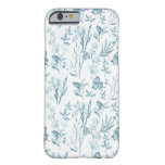 Elegant Pastel Blue Vintage Butterfly Floral Barely There Iphone 6 Case at Zazzle