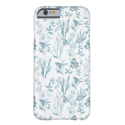 Elegant pastel blue vintage butterfly floral barely there iPhone 6 case