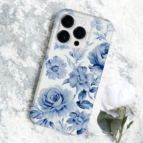Elegant Pastel Blue Watercolor Roses Case_Mate iPhone 14 Pro Case