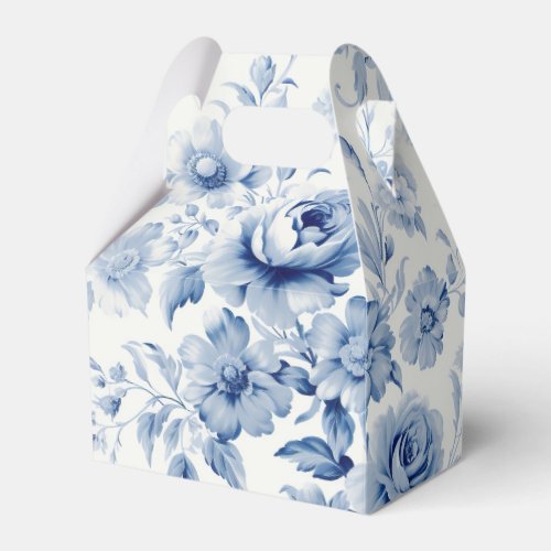 Elegant Pastel Blue Watercolor Roses Favor Boxes