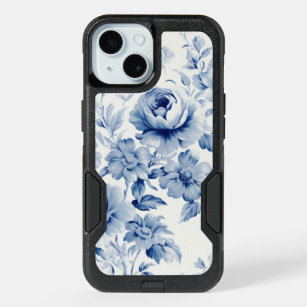 Elegant Pastel Blue Watercolor Roses iPhone 15 Case