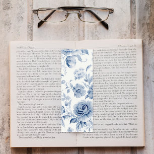 Elegant Pastel Blue Watercolor Roses Personalized Bookmarks