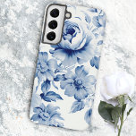 Elegant Pastel Blue Watercolor Roses Samsung Galaxy S22  Case<br><div class="desc">Lush watercolor dusty blue and off-white roses,  blossoms and foliage on antique white background.</div>