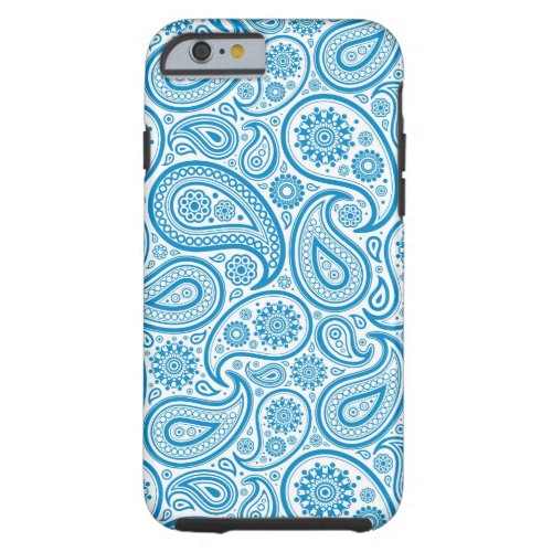 Elegant Pastel Blue  White Vintage Paisley Patter Tough iPhone 6 Case