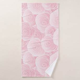 Elegant Pastel Blush Rose Wave Abstract Pattern Bath Towel