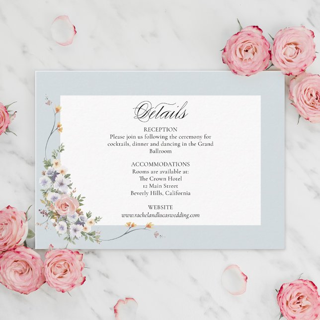 Elegant Pastel Boho Floral Calligraphy Enclosure Card (Creator Uploaded)