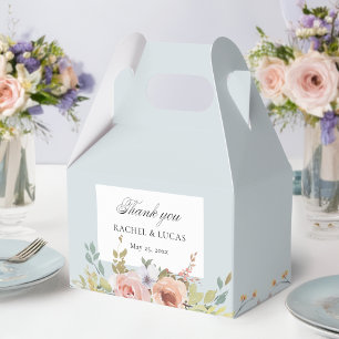 Elegant Pastel Boho Floral Calligraphy Favor Boxes