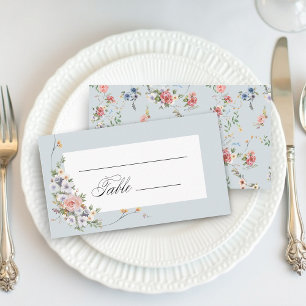 Elegant Pastel Boho Floral Calligraphy Place Card