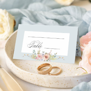 Elegant Pastel Boho Floral Calligraphy Place Card