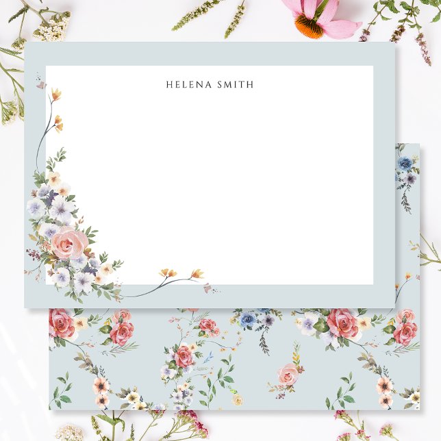 Elegant Pastel Boho Floral Note Card (Creator Uploaded)