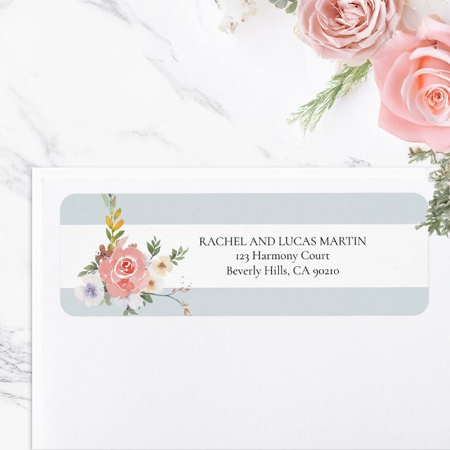 Elegant Pastel Boho Watercolor Floral Label (Creator Uploaded)
