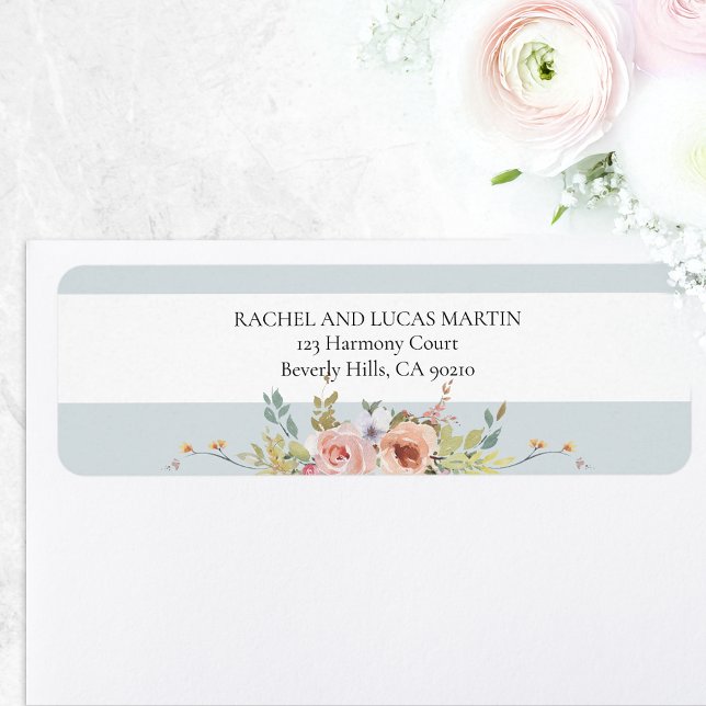 Elegant Pastel Boho Watercolor Floral Label (Creator Uploaded)