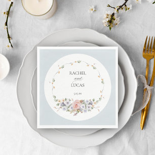 Elegant Pastel Boho Watercolor Floral Napkins
