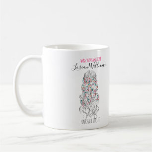 Elegant Pastel Bride Wavy Hair Styling Floral Coffee Mug