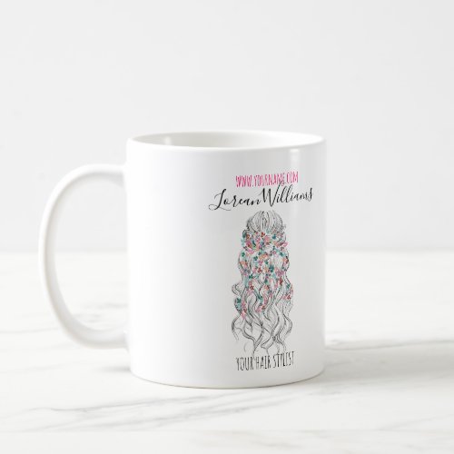 Elegant Pastel Bride Wavy Hair Styling Floral  Coffee Mug