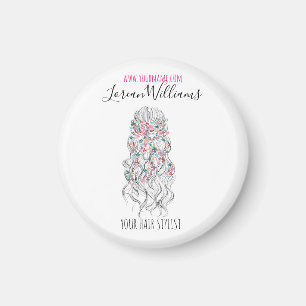 Elegant Pastel Bride Wavy Hair Styling Floral Magnet