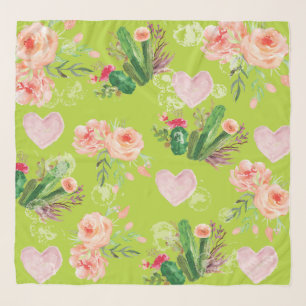 Elegant Pastel Cactus Chic Scarf