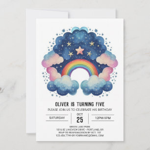 Elegant Pastel Clouds Birthday Invitation