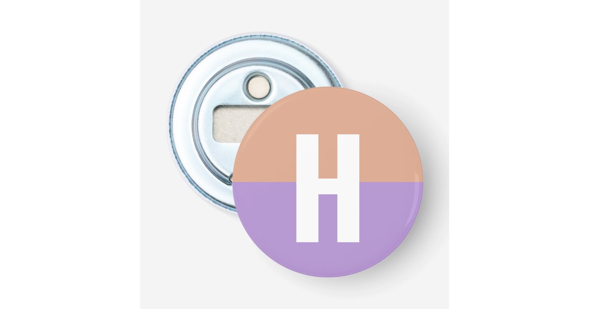 Elegant Pastel Colorblock Monogram Initial Letter Bottle Opener | Zazzle