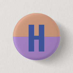 Elegant Pastel Colorblock Monogram Initial Letter Button