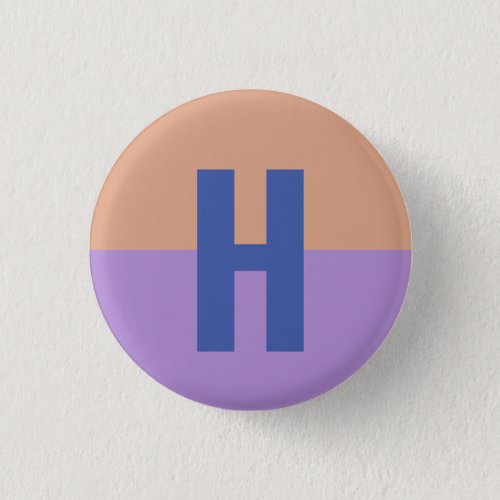 Elegant Pastel Colorblock Monogram Initial Letter Button