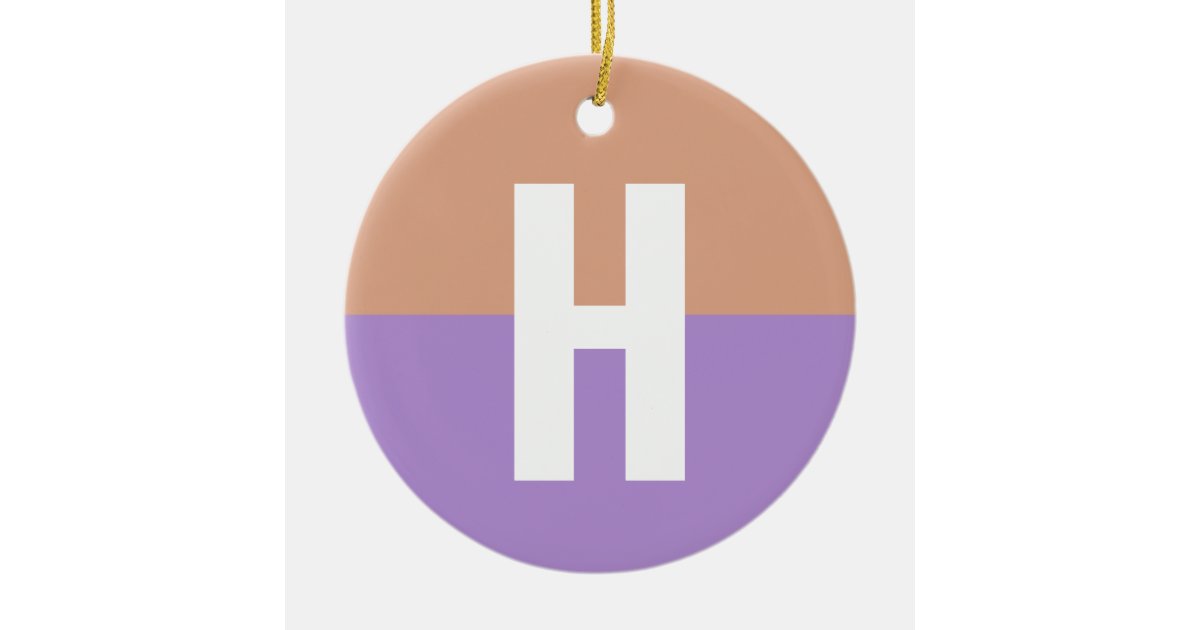 Elegant Pastel Colorblock Monogram Initial Letter Ceramic Ornament | Zazzle