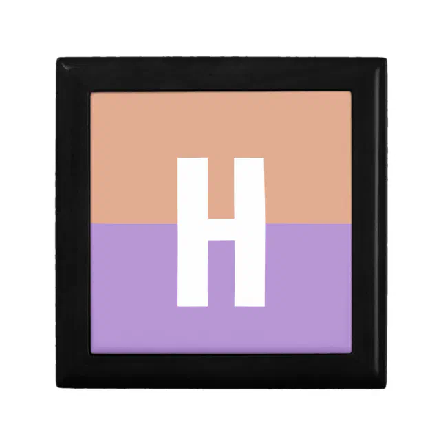 Elegant Pastel Colorblock Monogram Initial Letter Gift Box | Zazzle