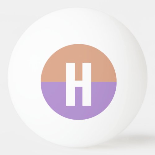 Elegant Pastel Colorblock Monogram Initial Letter Ping Pong Ball