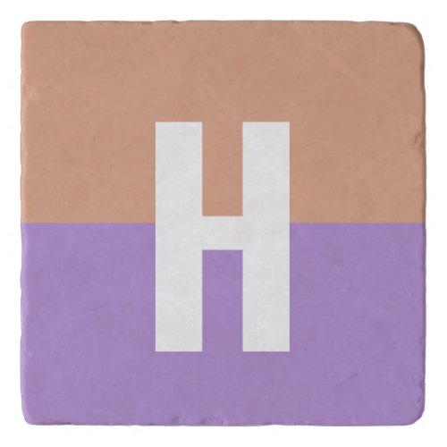 Elegant Pastel Colorblock Monogram Initial Letter Trivet