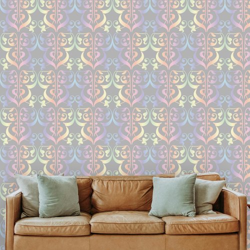 Elegant Pastel Colored Stylized Damask