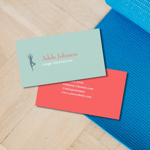 Elegant Pastel Colorful Yoga Instructor Business Card