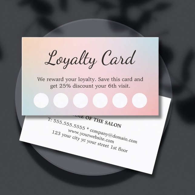 Elegant Pastel Colors Gradient Salon Loyalty Card (Creator Uploaded)