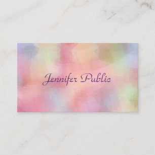 Elegant Pastel Colors Handwritten Script Template Business Card