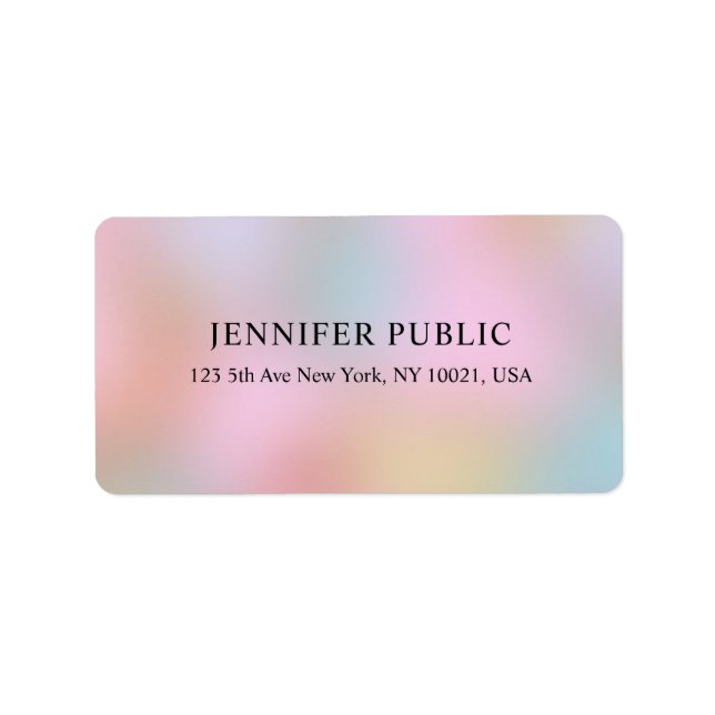 Elegant Pastel Colors Modern Template Address Label (Front)