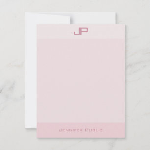 Elegant Pastel Colors Monogram Simple Modern Note Card