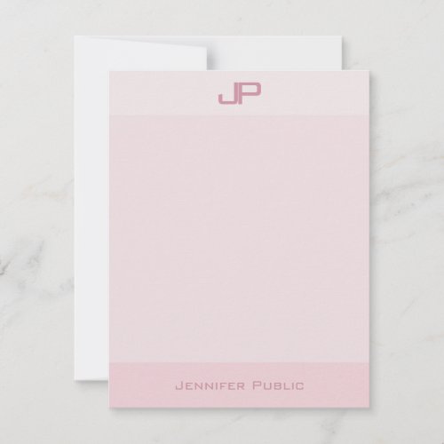 Elegant Pastel Colors Monogram Simple Modern Note Card