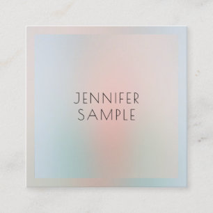 Elegant Pastel Colors Personalized Simple Design Square Business Card