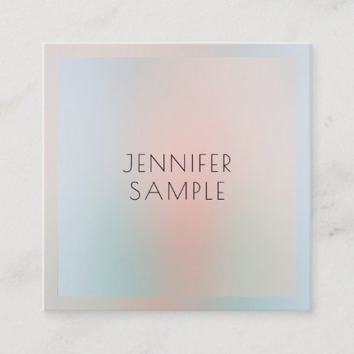 Elegant Pastel Colors Personalized Simple Design Square Business Card