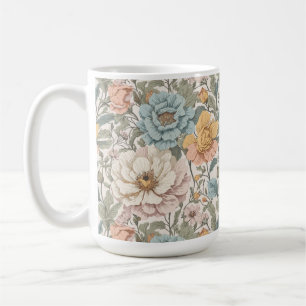 Elegant Pastel Colors Vintage Floral Coffee Mug