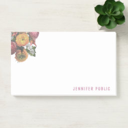 Elegant Pastel Colors Watercolor Roses Template Post-it Notes | Zazzle