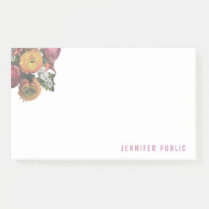 Elegant Pastel Colors Watercolor Roses Template Post-it Notes