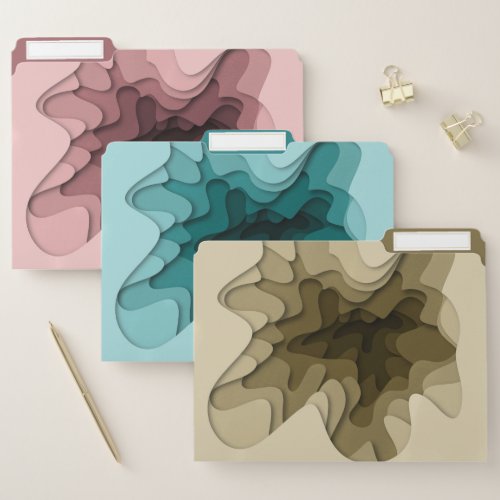 Elegant Pastel Colors Waves and Ripples  File Folder