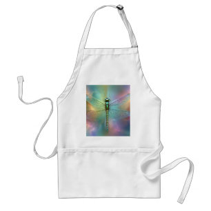 Elegant Pastel Dragonfly Fractal Art, Adult Apron
