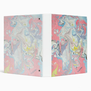 Elegant Pastel Ebru Abstract Art 3 Ring Binder