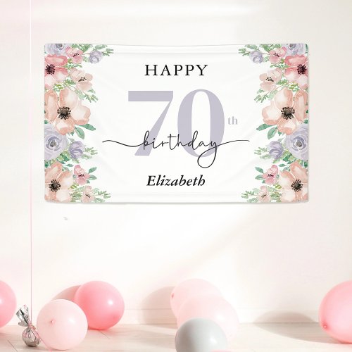 Elegant Pastel Floral 70th Birthday Party
