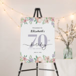 Elegant Pastel Floral 70th Birthday Party Welcome Foam Board<br><div class="desc">Welcome guests in style with this elegant 70th birthday party sign featuring soft pastel watercolor flowers framing the top and bottom. The design combines modern typography with modern calligraphy,  creating a refined and stylish look—perfect for celebrating a special woman’s milestone birthday.</div>