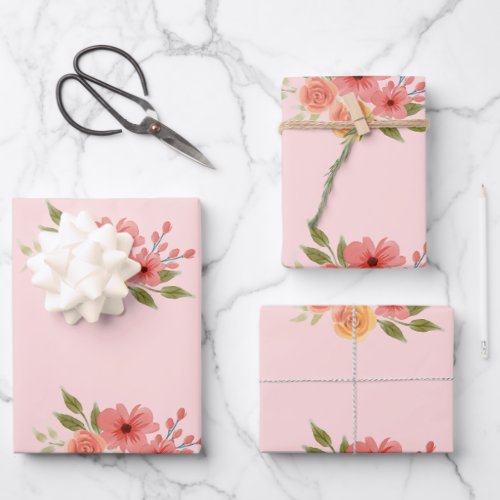 elegant Pastel Floral All Occasion Wrap paper