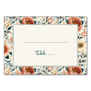 Elegant Pastel Floral Border Table Number
