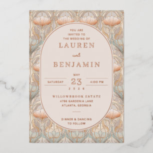 Elegant Pastel Floral Foil Invitation