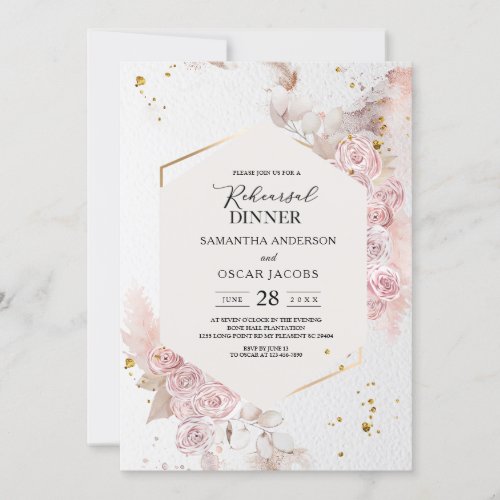 Elegant Pastel Floral Frame Fancy Invitation